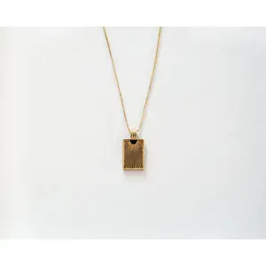 18K Gold Filled Rectangle Sun Ray Necklace