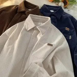 Men's Corduroy Shirt - Japanese Vintage High-End Design Sensibility Niche Top, Casual Menswear, Made in Mainland China