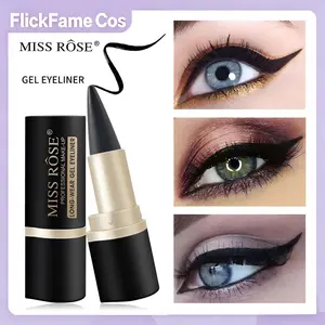 Buy 1 Get 1, MISS ROSE Gel Eyeliner Pencil Set, 2Pcs Waterproof Smudge-Proof Eyeliner, Long-Wear Cream Eyeliner Stick, Easy Glide Eye Makeup for Beginners, Winged Liner for All Eye Shapes,Gel Eyeliner Pencil,Long-Wear Eyeliner