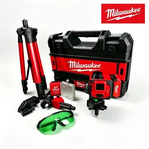 Milwaukee Box Level Set for Framing & Layout Work, Designed for Accurate Level Checking and Vertical Alignment on Construction Sites, Featuring Reinforced Backbone Frame with High-Visibility Vials