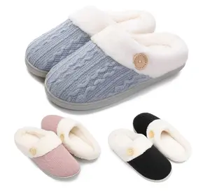 Fuzzy Slippers for Women Indoor Unisex House Shoes Memory Foam Slippers Winter Warm Plush Bedroom Shoes with Faux Lining Comfy Trendy Gift Slippers