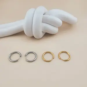 FWJ Hypoallergenic Earrings Set - Stainless Steel Plain Hoop Earrings