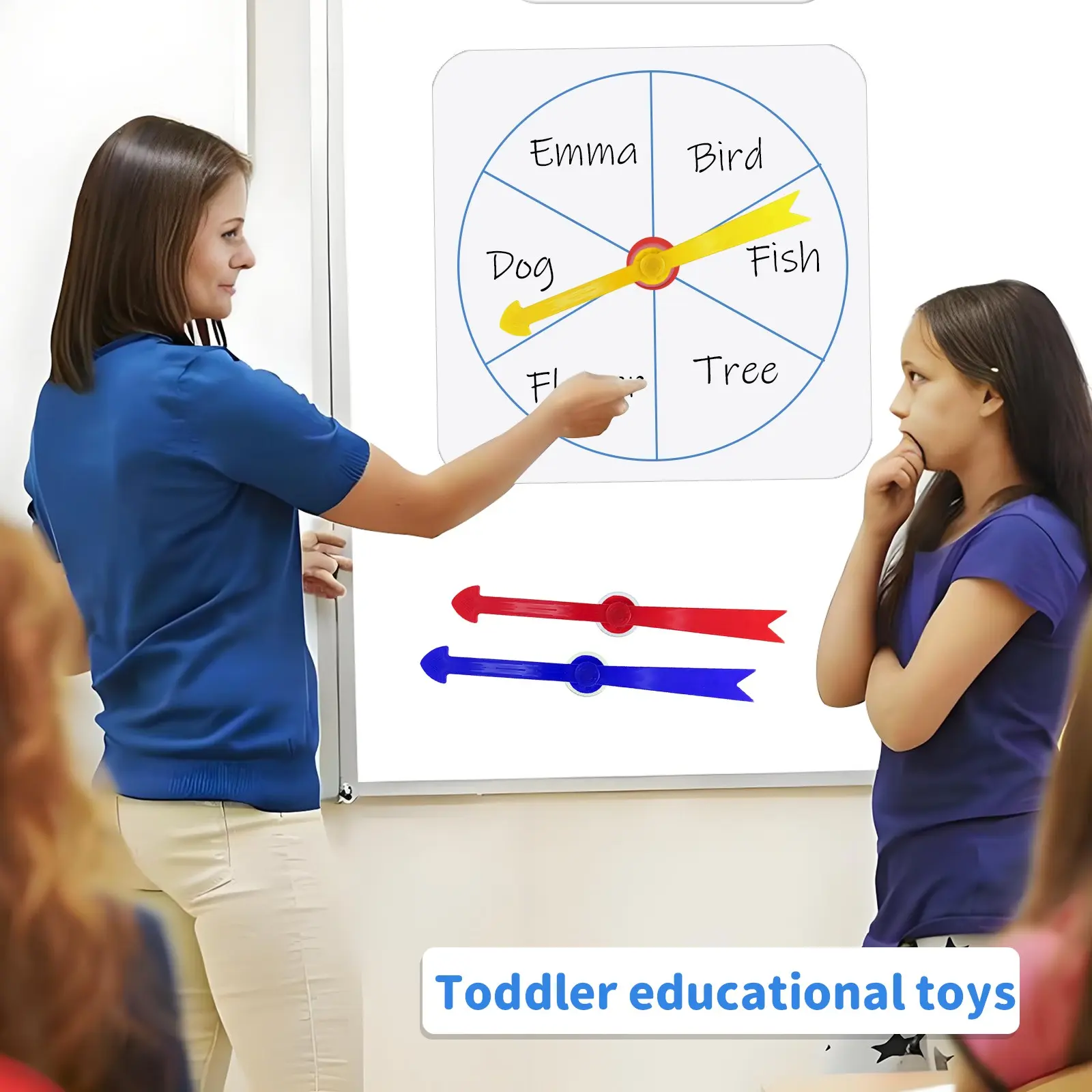 30cm Large Suction Cup Spinner Arrows, Whiteboard pointer Teaching Tool for Math, Alphabet, Group Games & Random Draws