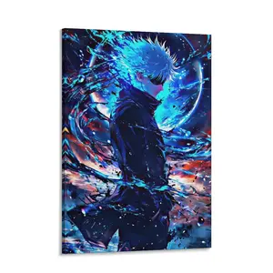 Satoru Gojo Jujutsu Kaisen Poster Manga Fan Canvas Print Anime Wall Art Cartoon Home Decor