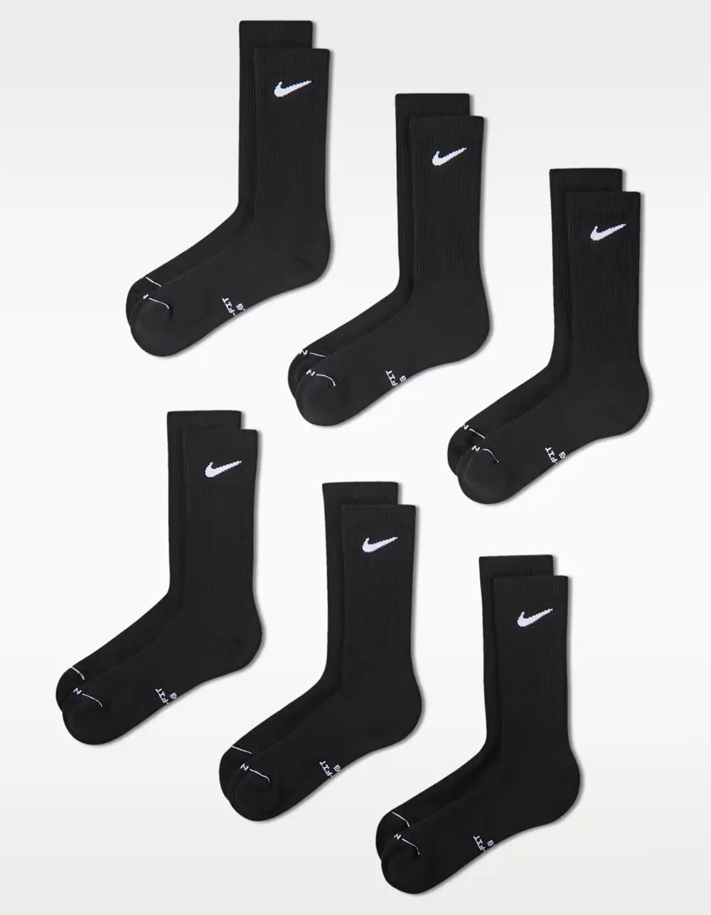 NIKE  Mens Everyday Elevated 6 Pack Crew Socks