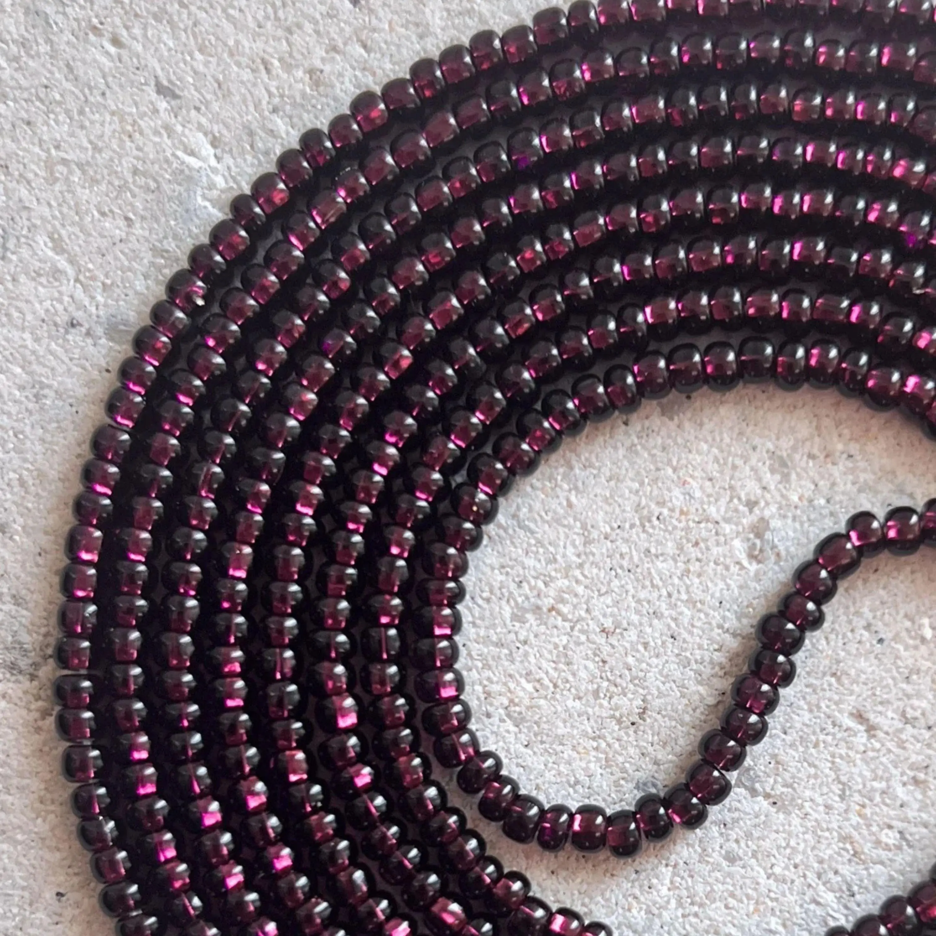 PLUM - Tie On Waist Beads - 45 to 60 inches Waistbeads - Purple Waistbeads - Belly Beads - Body Beads - Authentic Waistbeads - African Waistbeads Made By Venus