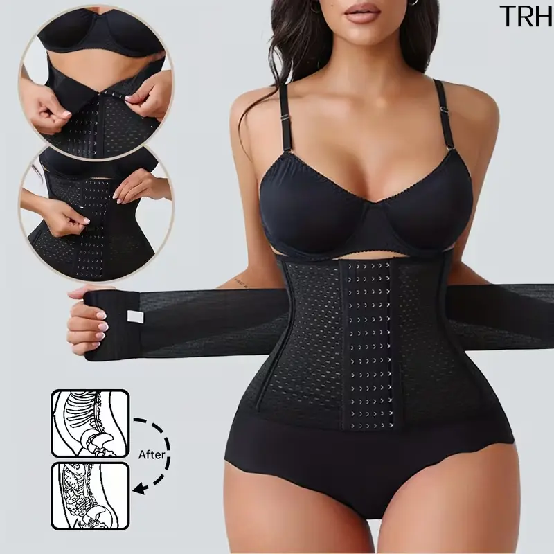 Adjustable Waist Trainer for Women, Breathable Thin Mesh Tummy Control Corset, Strong Compression Body Shaper Waist Cincher for Daily Shaping