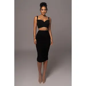 Black Extend Your Stay Skirt Set
