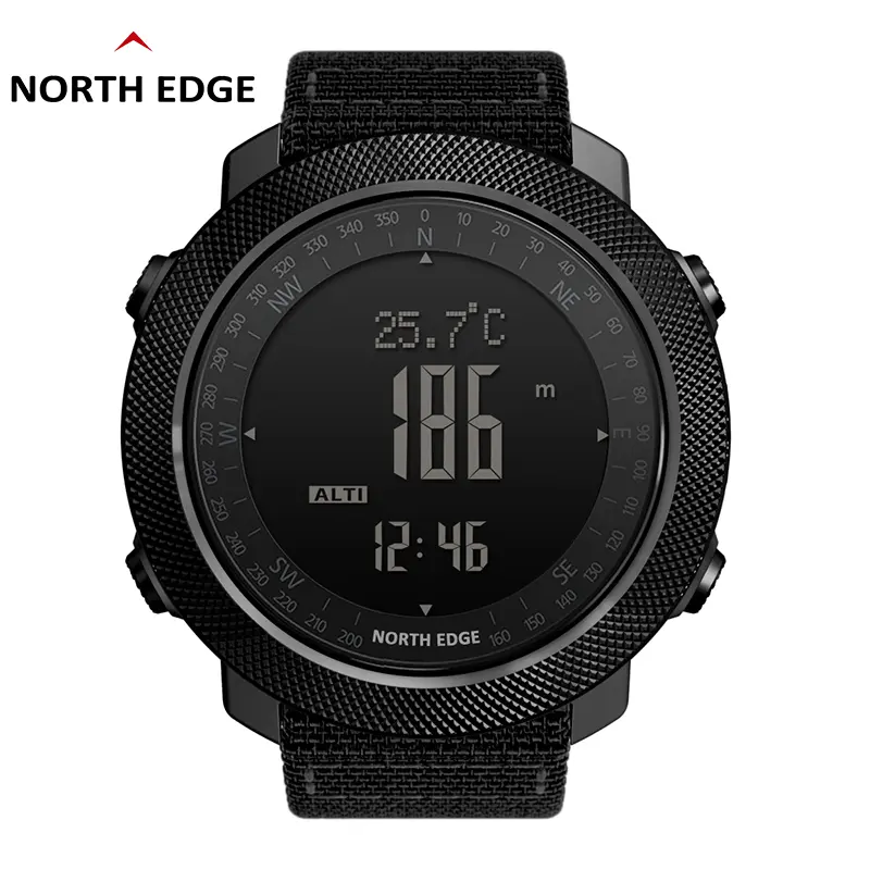 NORTH EDGE Professional Outdoor Watch Non Touch Screen APACHE 50MM Dial Multi Functional Digital Watch Barometer Compass Altimeter Men Watch Suitable for Mountain Climbing Tourism Camping