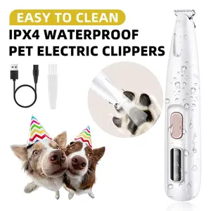 Pet Micro Precision Paw Trimmer, Multifunctional Waterproof Rechargeable Grooming Shaver with LED Light, Quiet 35db Shaving for Small Pets