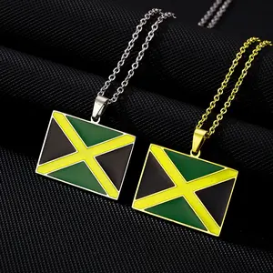 Jamaican flag necklace Unisex Couple jewelry Ethnic style accessories new arrival Perfect gift