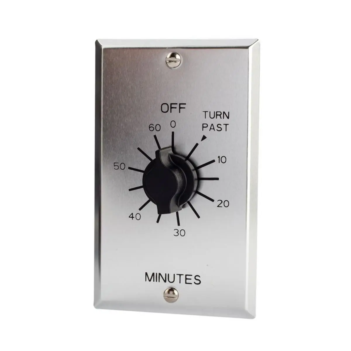 212 MAIN In-Wall Mechanical Timer Switch, 60-Minute Adjustable Timer, Dial Style with Silver Finish, 125V, for LED, Incandescent & Compact Fluorescent Bulbs, In-Wall Mount