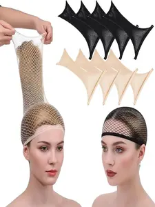 8 Pack Wig Caps, Nylon Hair Wig Caps 4 Pack Beige Color and 4 Pack Black Color, Unisex Wig Accessories for All Seasons