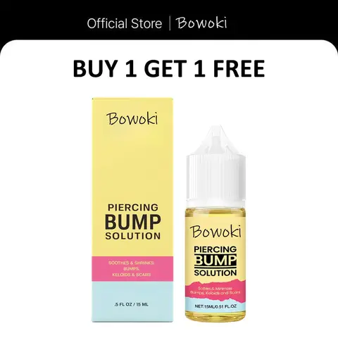 Plant-Based Piercing Bump Solution Oil 2-Pack (15ml x 2, 30ml Total) with Turmeric & Grape Oils, Hypoallergenic Fresh Gentle Hydrating Dermatologist-Tested Ear Piercing Care for Sensitive Skin