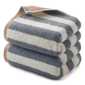 Click to see full view      3+  5 VIDEOS REDKISS 2-Pack Luxury Hand Towels for Bathroom - 12 x 28 Inches 100% Cotton Striped Hand Towels, Ultra Soft and Highly Absorbent Towel for Bath, Gym, Hotel, Kitchen and Spa, Gray