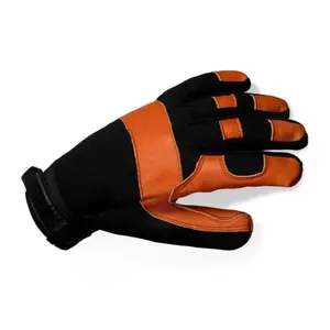 TS World Manufacturer Gloves, 12 Pairs Leather Palm Work Safety Gloves, Breathable Polyester Knit Breathable Back, for Woodworking, Construction, Industrial Use Work Safety Equipment