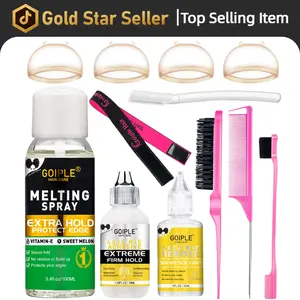 Goiple Lace Melt Essentials Brazilian Weave Kit Includes Adhesive Spray with Remover for Effortless Application and a Detangling Styling Brush Set,valentine's day gifts for her/him,valentine's day gifts for her/him
