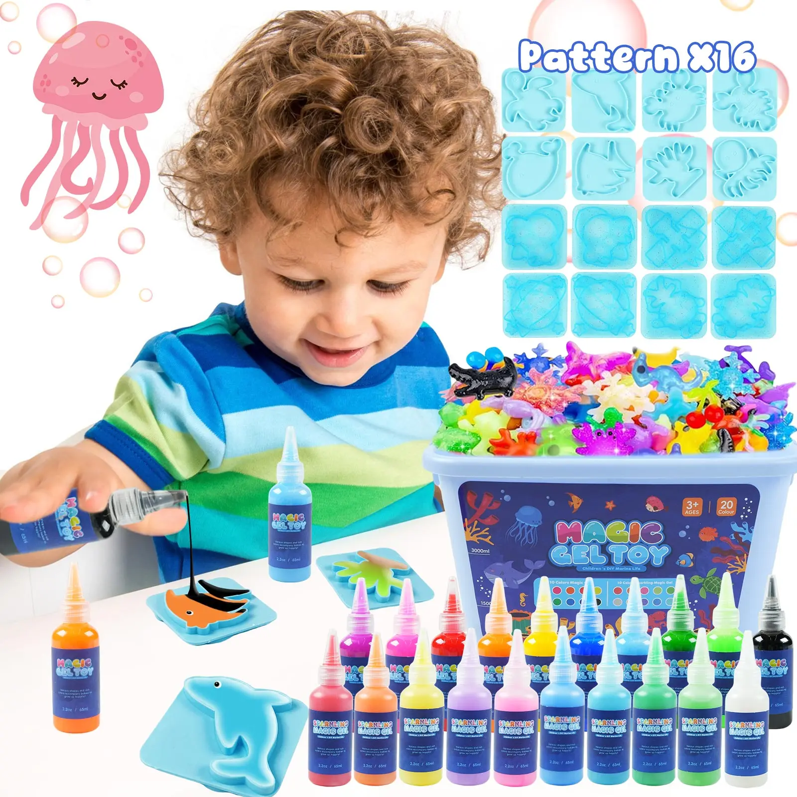 Magic Water Elf Toy Kit, Aqua Fairy Water Gel Kit, 20 Magic Gesl&16 Molds, Fun Summer DIY Craft Kit, Birthday Gifts & Party Favors for Kids Ages 3+#Summervibes