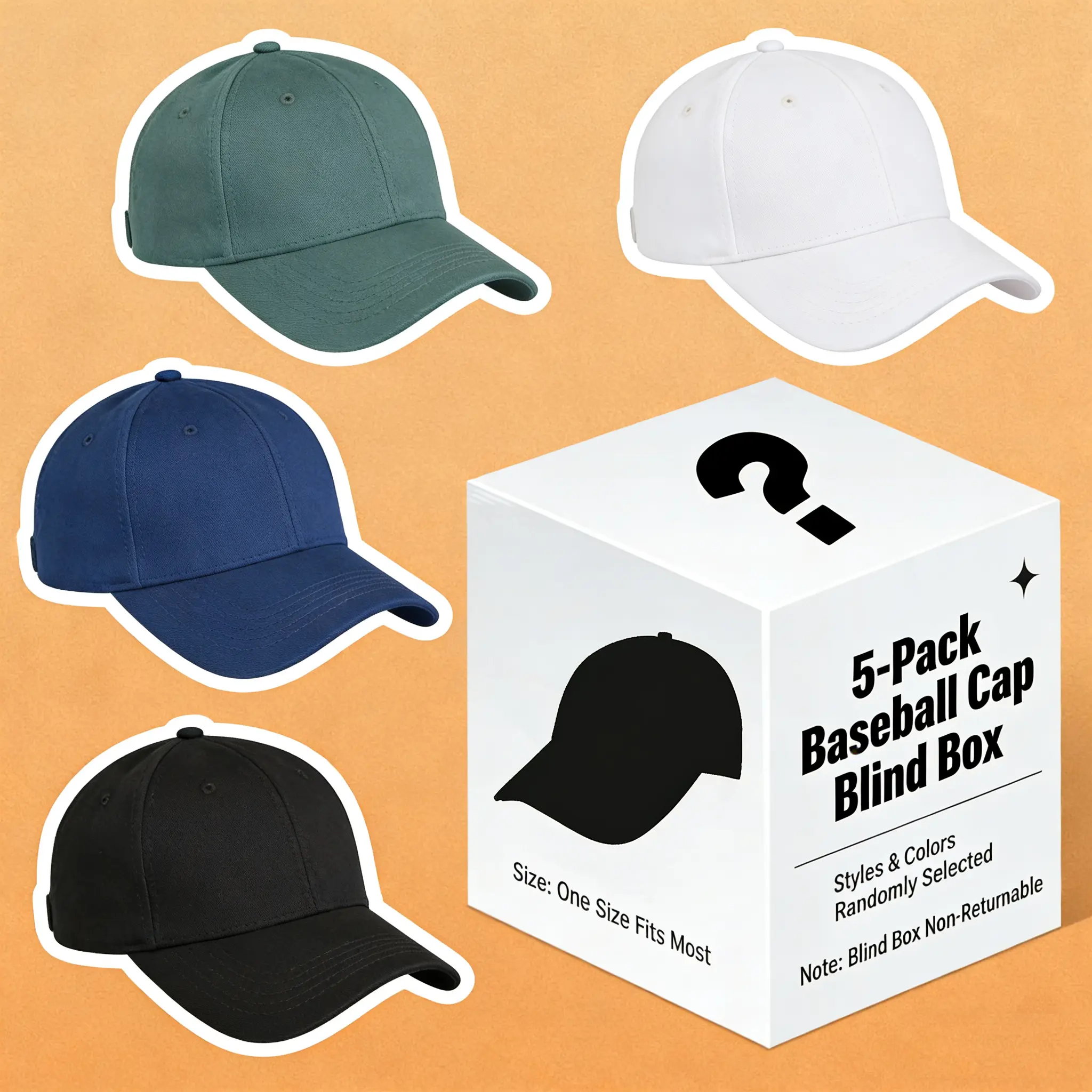 Random baseball caps, 5 pieces per pack Random baseball caps, 5 pieces per pack