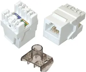 100 Pcs Keystone CAT6 RJ45 Network 110 Style Socket Punch Down Jack White 180°