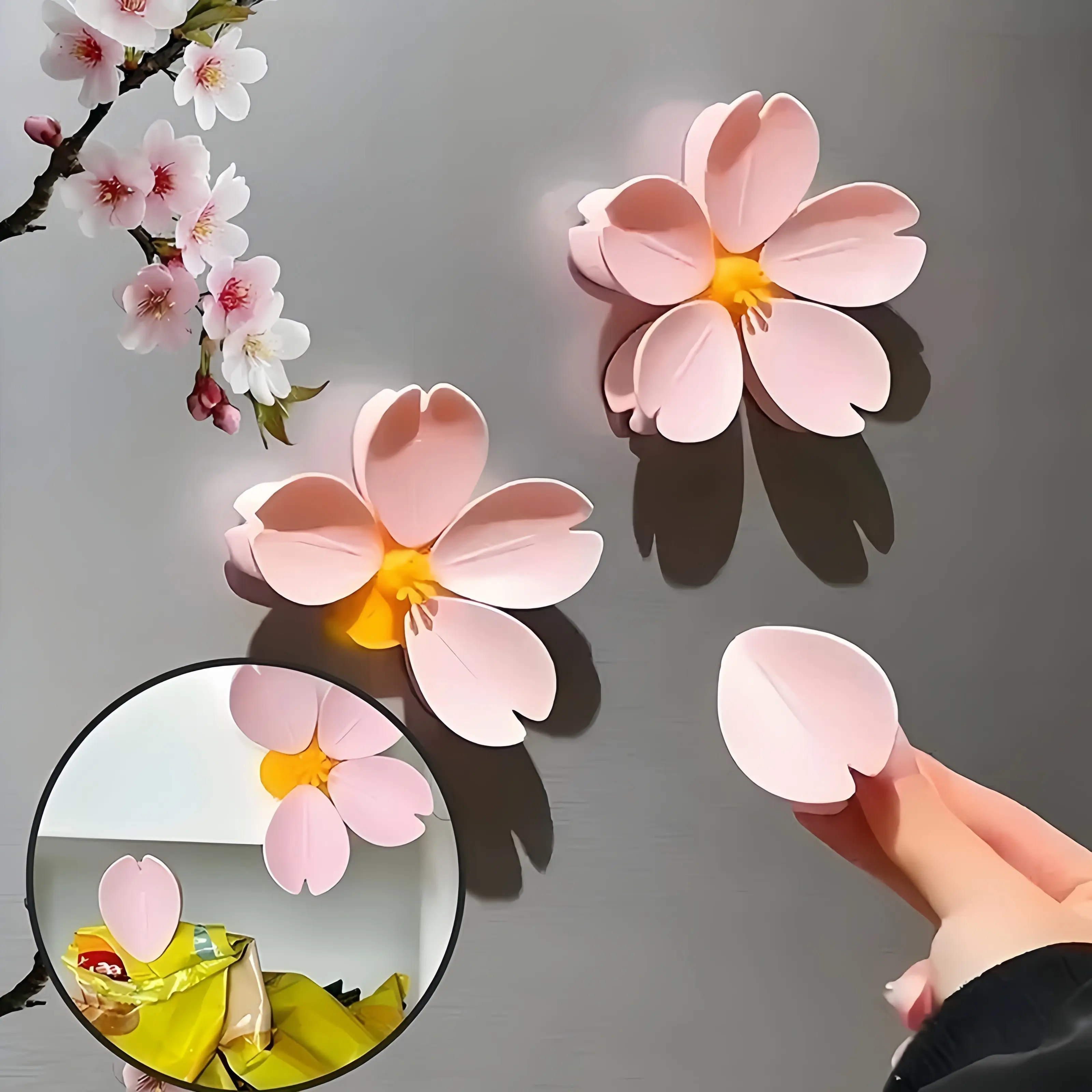 Magnetic Fridge Magnet Seal Clip, Creative High-End Design, Beautiful Sakura Fridge Magnet, Household Moisture-Proof Snack Seal Clip, Flower Fridge Magnets, Refrigerator Magnet-MM1
