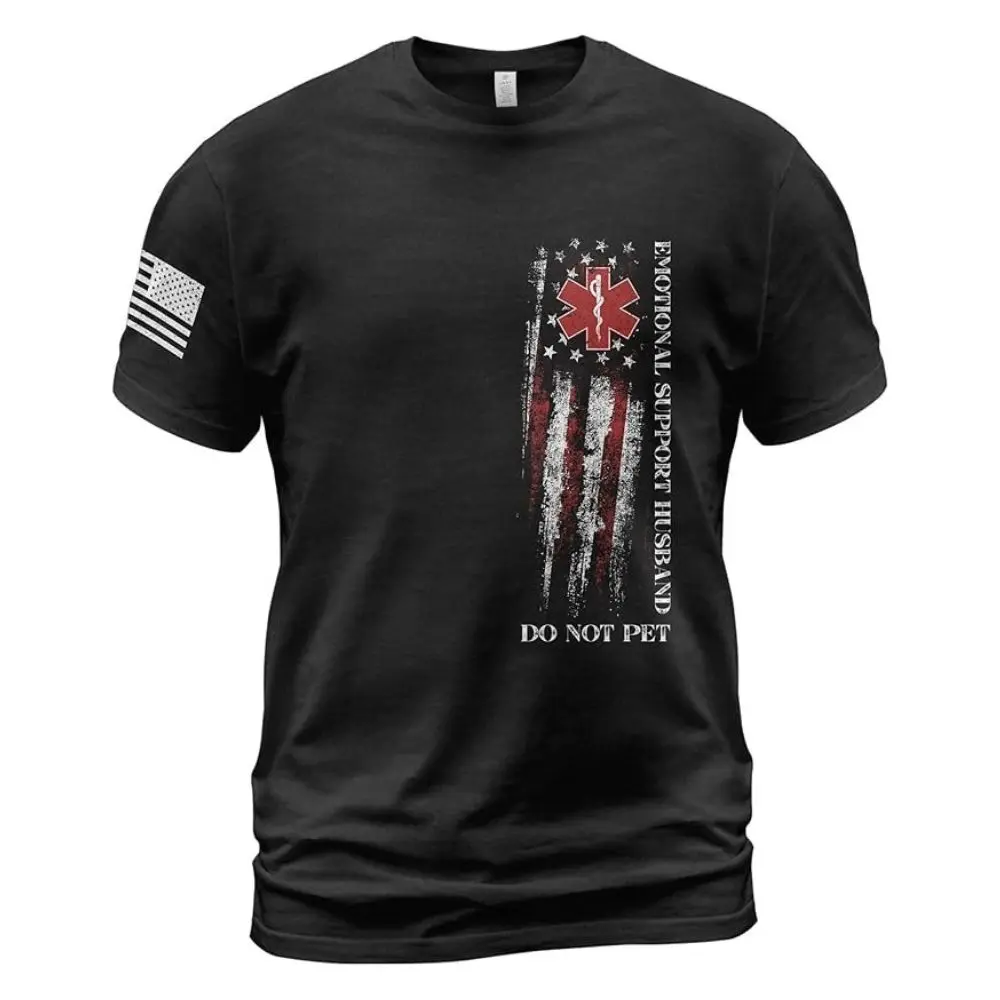 Emotional Support Human T-Shirt, Do Not Pet Husband Shirt, Funny Shirts for Husband, Shirt For Men, Casual Cotton Top