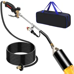 Propane Torch Weed Burner with Storage Bag Blow Torch Heavy Duty High Output Flamethrower with Turbo Trigger Push Button Igniter and 10 FT Hose for Roof Asphalt Ice Snow Road Marking