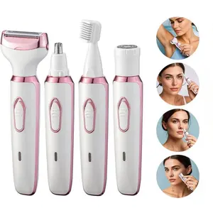 4 in 1 Electric Lady Shaver Razor, 1 Box Body Hair Removal Epilator, Cordless Body Beauty Instrument for Women, Suitable for All Seasons, Cordless Portable Shaver