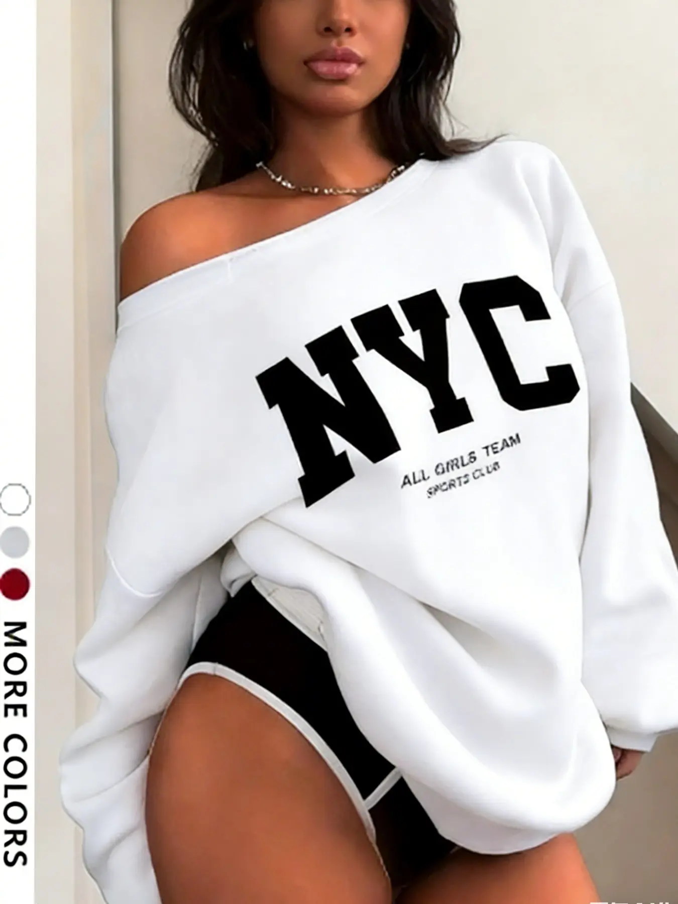 Nyc Letter Oversized Hoodie, Loose-Fitting Casual Wear, Perfect for Daily & Home Comfort, Trendy Fall&winter Fashion