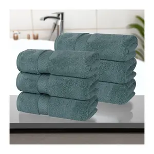 Superior Zero Twist Cotton Solid Hand Towel Setof 6