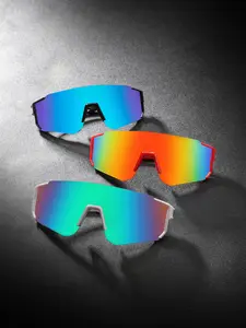 Unisex Plastic Half-Framed Fashion Lens Set, Wraparound Design, Casual Large Frame Glasses, Suitable for Men and Women