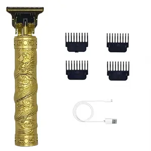 Electric Hair Trimmer Kit, Engraving Pattern T-blade Multifunctional Portable Rechargeable Hair Clipper Set with Display, Hair Styling Tools,Electrical Gadgets, USB Rechargeable Clipper