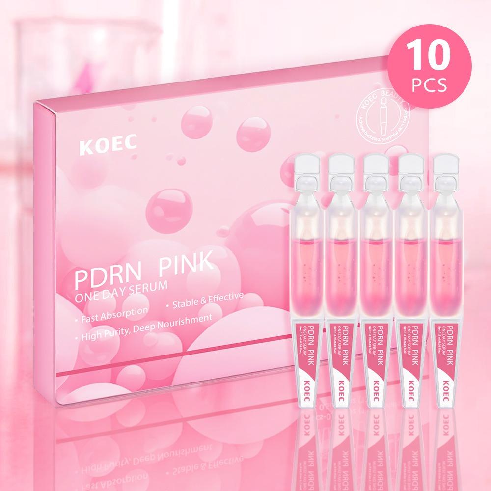 Salmon Dna Pdrn One Day Serum, Pink Peptide Skincare Ampoule for Face, Collagen, Glutathione, Hyaluronic Acid
