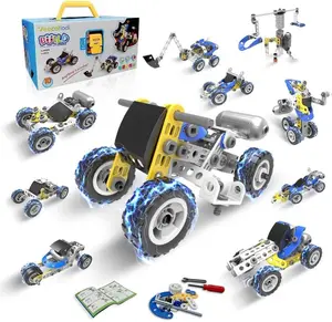 STEM Toys for 5 6 7 8+ Year Old Boy,10 in 1 Electric Building Toys for Kids Ages 4-8 5-7 6-8, Educational Racing Construction Science Kit for Boys 4-6 8-10, Creative Games Fun Birthday