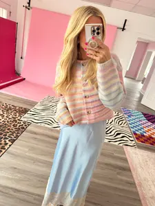 Pastel Rainbow Knit Cardigan