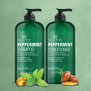 Peppermint Oil Shampoo and Conditioner Set with Keratin | 16 fl oz each