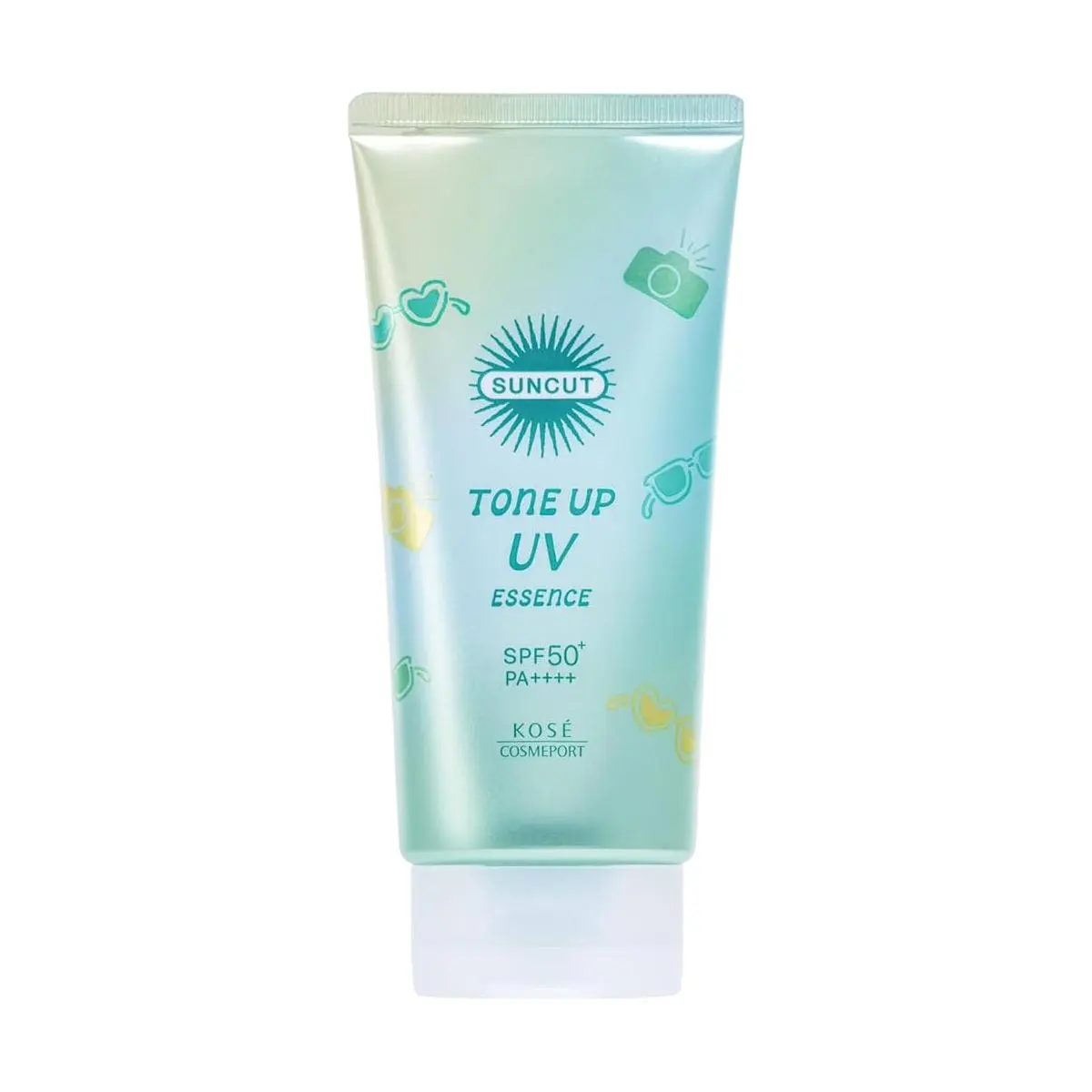 KOSE SUNCUT UV Essence SPF50+ PA++++ Mint Green 80g - Color Correcting Sunscreen for  & Waterproof Protection