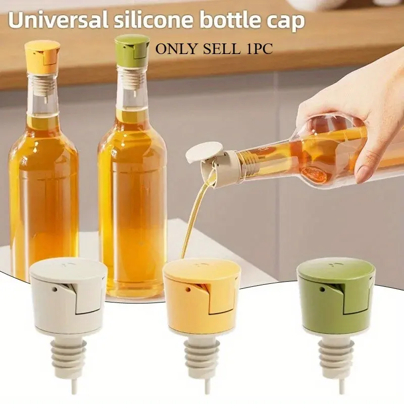 1pc Oil Bottle Stopper Cap Food Grade Plastic Gravity Sensor Seasoning Pour Oil Nozzle Leak-Proof Plug Liquor Dispenser Kitchen Tool