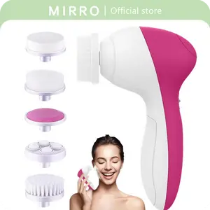 Waterproof Facial Cleansing Brush with 5 Exfoliating Brush Heads, Electric Face Scrubber Cleanser Brush by  - Face Brush for Gentle Exfoliation and Deep Scrubbing Gift for Women & Men,Skincare Tools