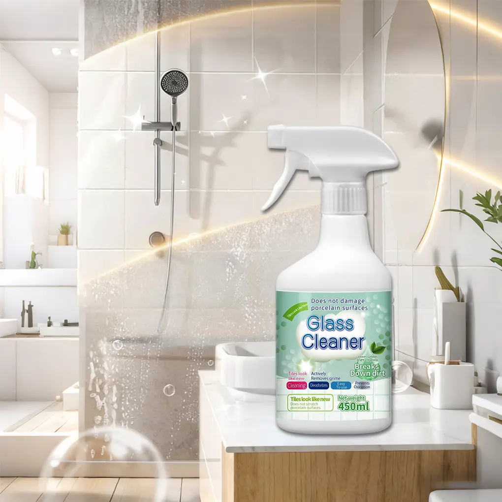 Powerful Deep Cleaning Bathroom Cleaner, Shower and Bathtub Cleaner, Efficient Limescale Remover for glass, Stain & Grime Removal Cleaning Solution, Fresh Scent Household Cleaning Spray for Bright Clean Bathroom