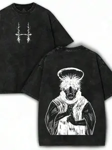 Jujutsu Kaisen Gojo Satoru Graphic T-Shirt, Vintage Washed Distressed Oversized Anime Tee, Reverse Limitless Technique Streetwear Top for Men Women, Anime Lover & JJK Fan Gift Shirt