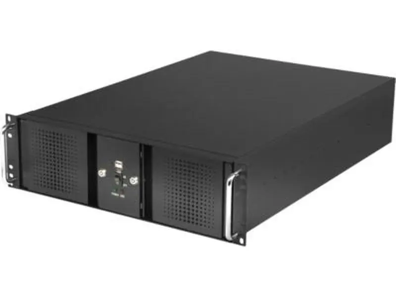 Athena Computer Power Corp. RM-DD3U36E608 3U Black Steel Rackmount Chassis with 600W 80 Plus Bronze Power Supply Unit, 6x5.25in Drive Bays, Built-In Filter, Dual Locking Bezels, 3-Year Warranty