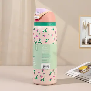 Owala FreeSip 32oz Insulated Water Bottle, Leakproof Stainless Steel Tumbler with Straw, Cute Rose Print, 24H Cold, BPA-Free, Perfect for School & Gym | Aesthetic Rose Print Owala Water Cup | Leakproof & Cute, Your New Daily Hydration Buddy