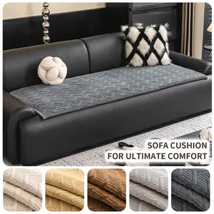 Wave Geometric Texture Sofa Cushion, Flannel Quilted Fabric, Polyester Fill, Modern Simple Style, Pet Friendly, High-Quality Soft Comfort