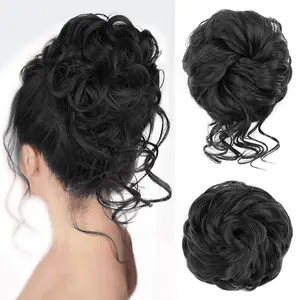 Vigorous Messy Bun Hair Piece for Women - 1PCS/2PCS Synthetic Hair Pieces with Tousled Updo Hair Buns & Wavy Curly Texture Scrunchies Chignon Ponytail  - Easy to Wear & Versatile for Daily Use
