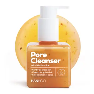 Hanhoo Korean Beauty Pore Cleanser with Niacinamide & Salicylic Acid 2-in-1 Gel-to-Foam Cleanser & Mask 6.76 fl oz for Acne Prone Skin Hydrating & Clarifying Daily Face Cleanser