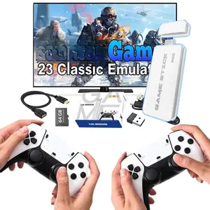 Wireless Retro Gaming Stick with Dual Controllers, 20,000 Games and 19 Emulators, Plug and Play 4K HD Retro Game Console