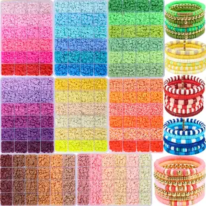 2400pcs Soft Clay Beads DIY Set, Bead Assortment, Friendship Bracelet Kit, Christmas Polymer Clay Jewelry Making Supplies, Necklace & Bracelet Accessories