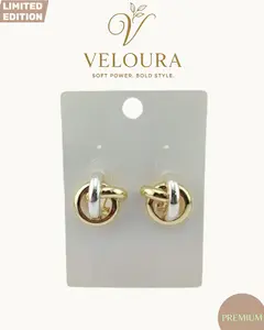 Two-Tone Interlocking Knot Stud Earrings