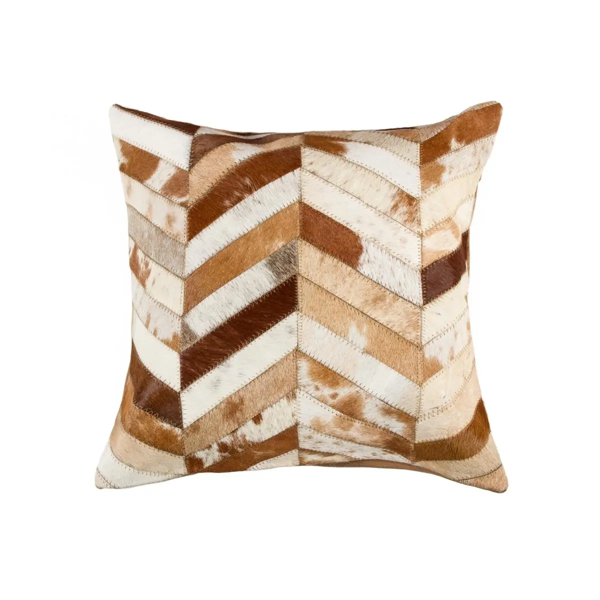 Natural  18 x 18 in. Torino Chevron Pillow - Brown & Natural